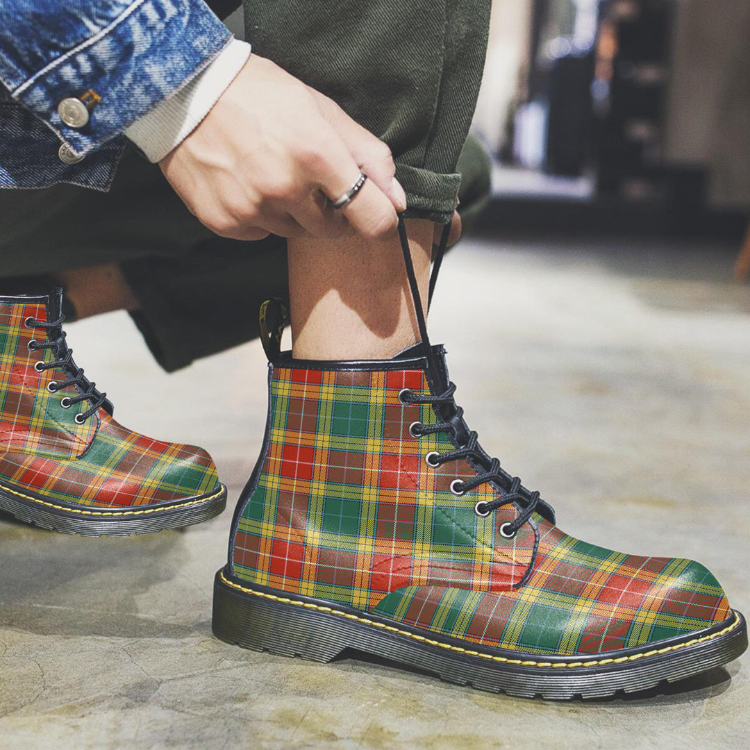 Buchanan Old Sett Tartan Plaid Leather Boots