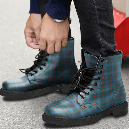 Agnew Ancient Tartan Plaid Leather Boots