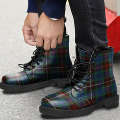 Fraser Hunting Ancient Tartan Plaid Leather Boots