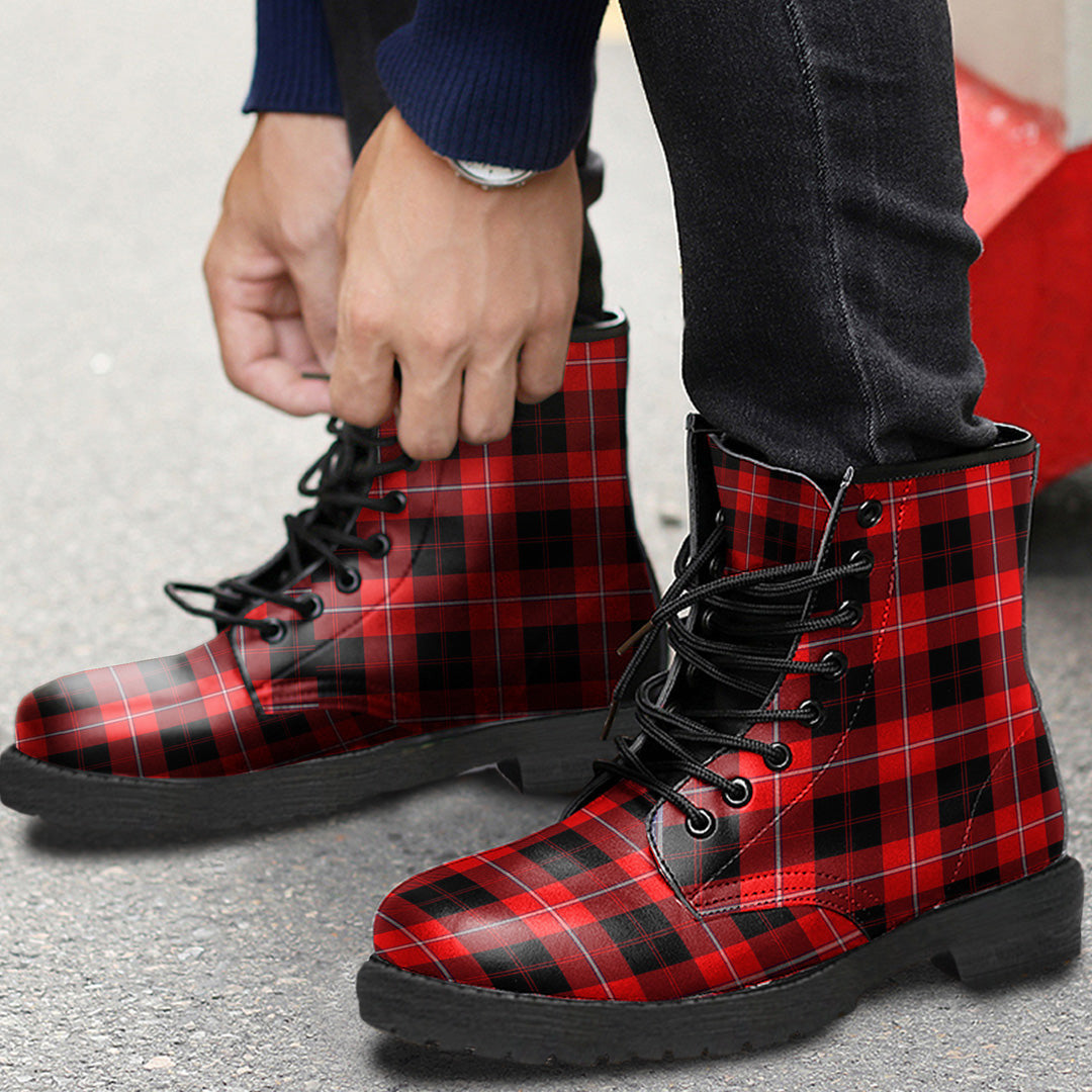 Cunningham Modern Tartan Plaid Leather Boots