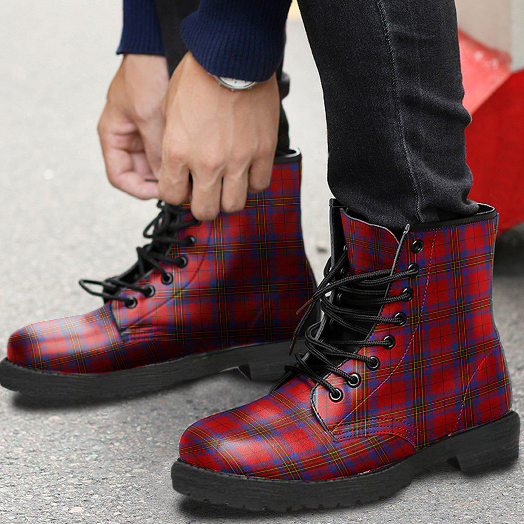 Leslie Modern Tartan Plaid Leather Boots