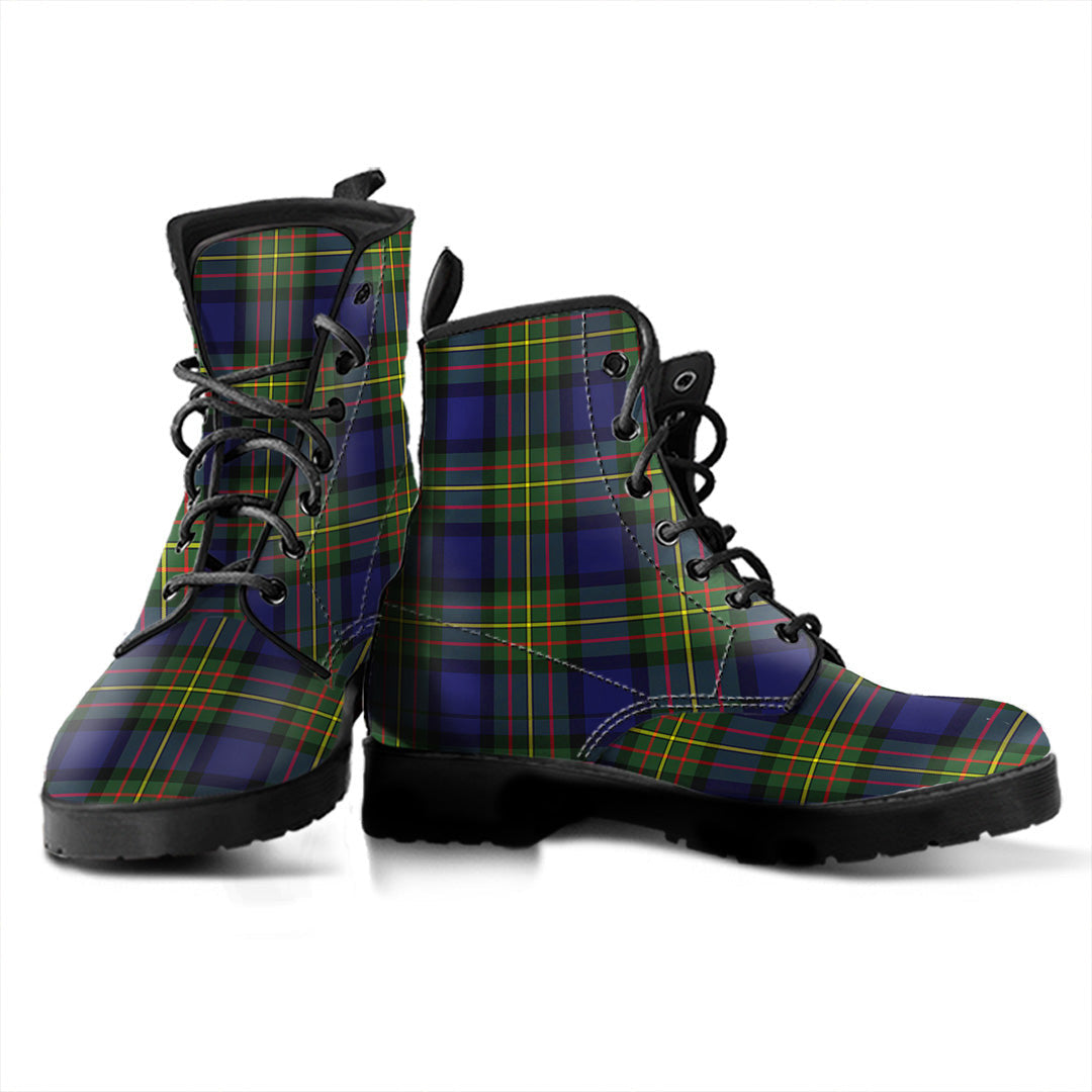 MacLaren Modern Tartan Plaid Leather Boots