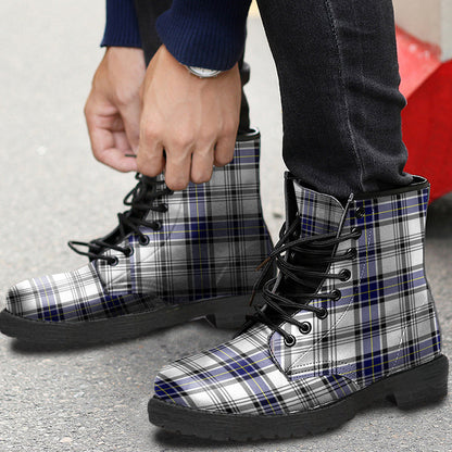 Hannay Modern Tartan Plaid Leather Boots