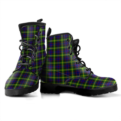 Watson Modern Tartan Plaid Leather Boots