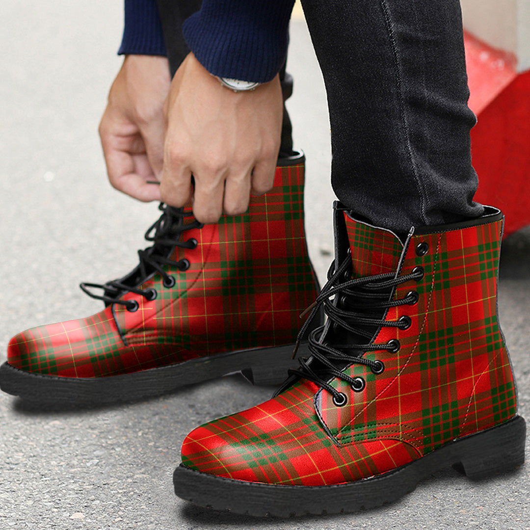 Cameron Modern Tartan Plaid Leather Boots