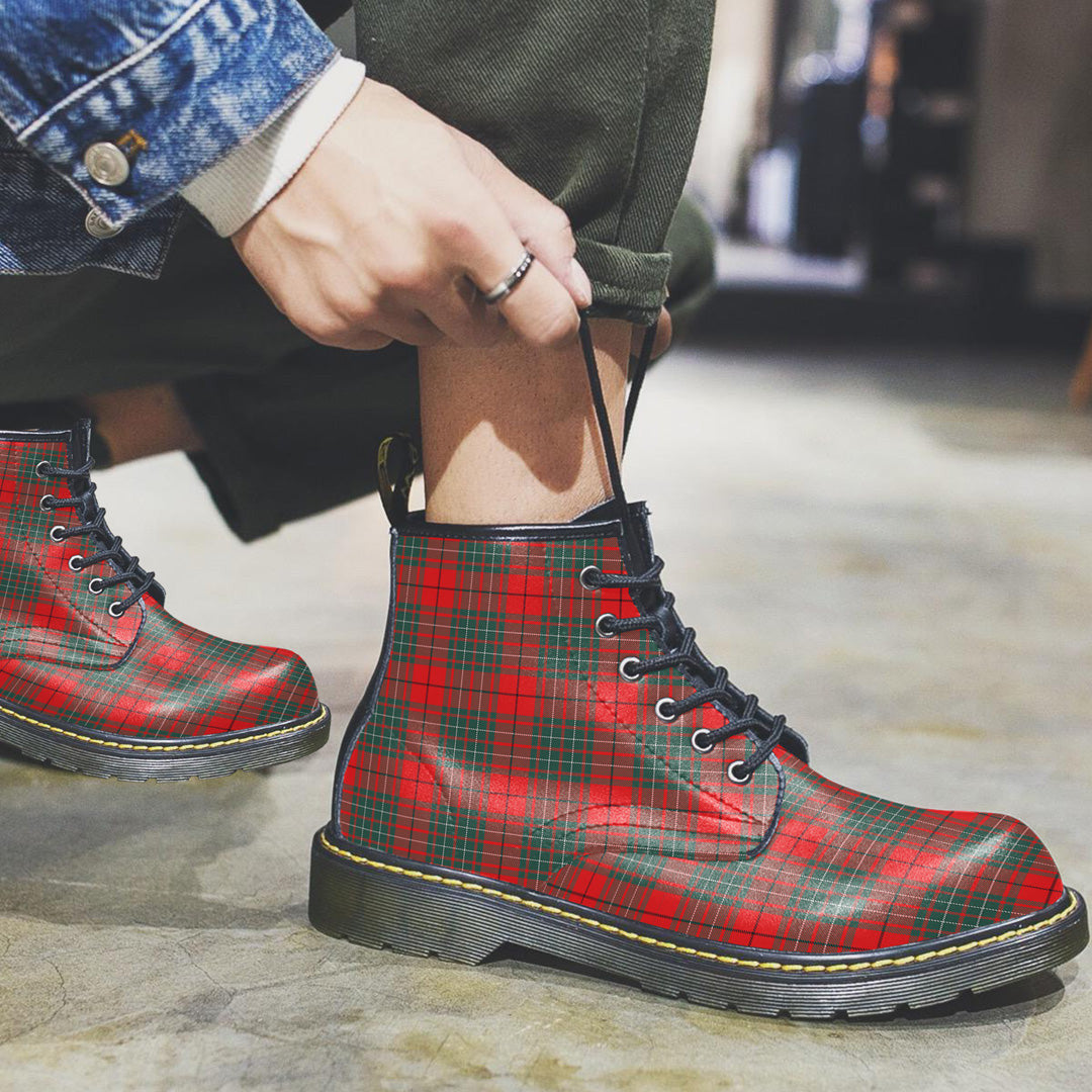 Cumming Modern Tartan Plaid Leather Boots