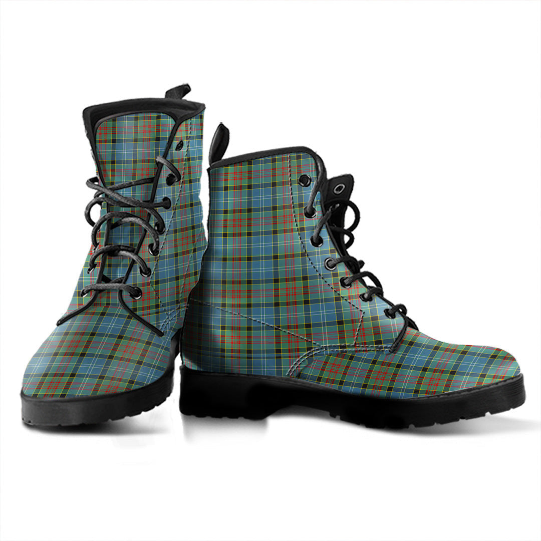 Paisley District Tartan Plaid Leather Boots