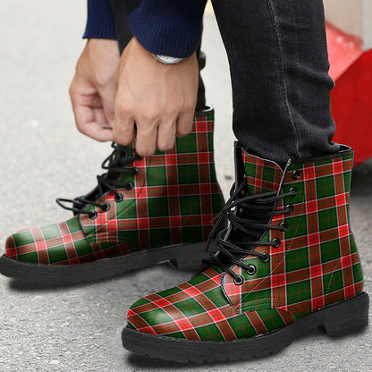 Pollock Modern Tartan Plaid Leather Boots