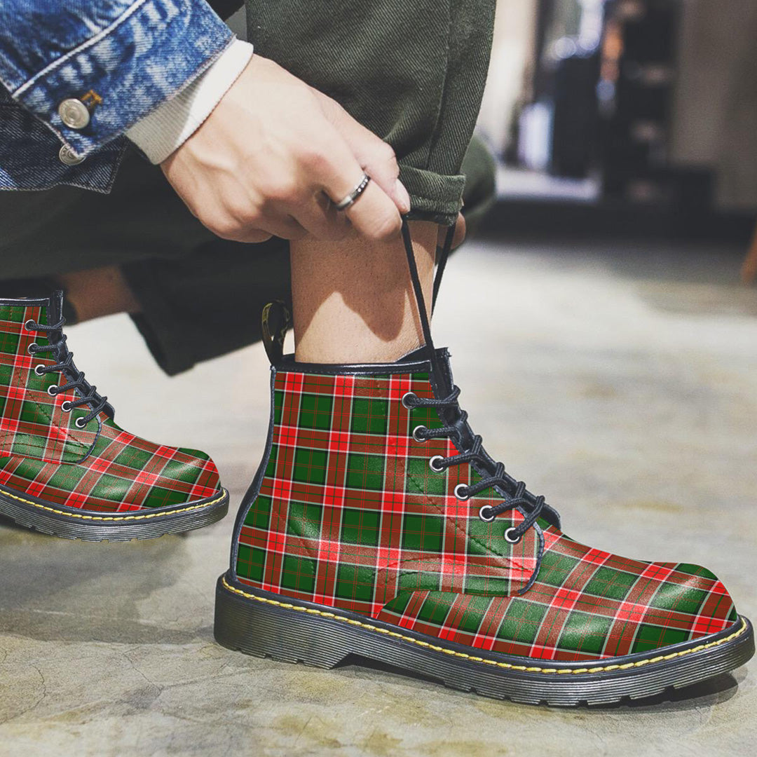 Pollock Modern Tartan Plaid Leather Boots