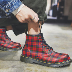 Robertson Modern Tartan Plaid Leather Boots