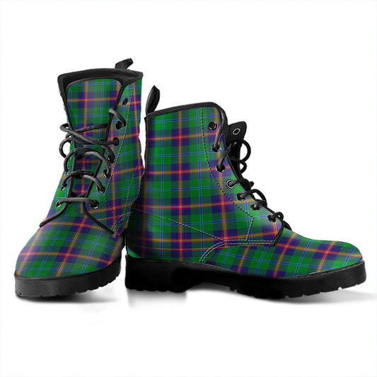 Young Modern Tartan Plaid Leather Boots