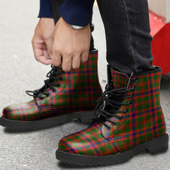 Nithsdale District Tartan Plaid Leather Boots