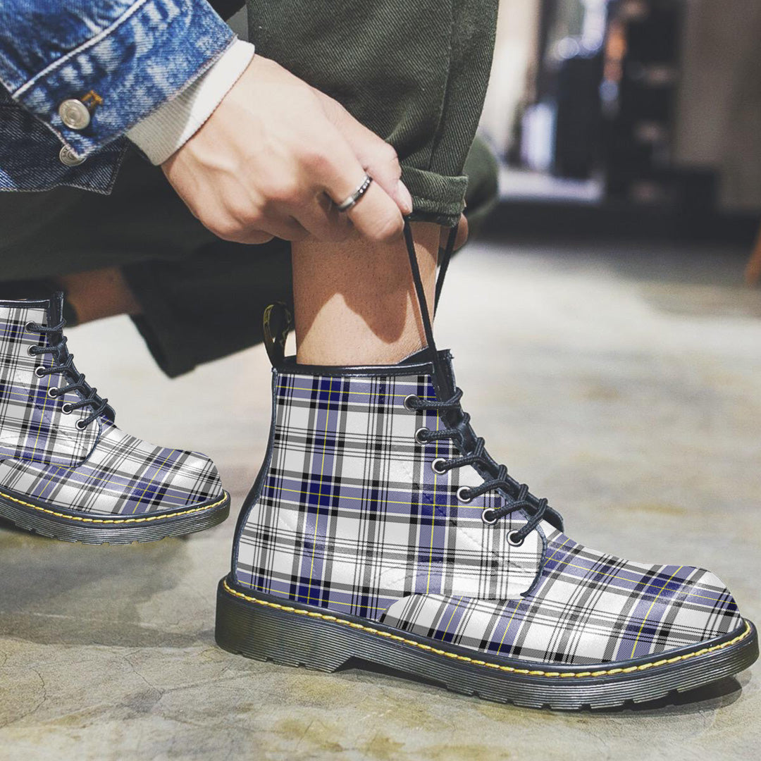 Hannay Modern Tartan Plaid Leather Boots