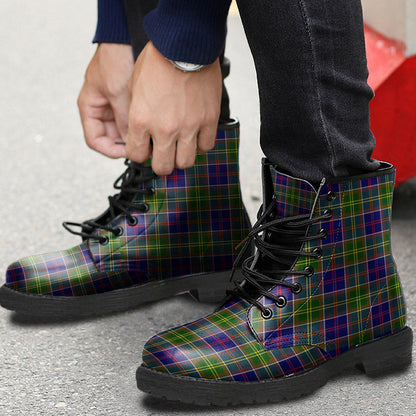 Ayrshire District Tartan Plaid Leather Boots