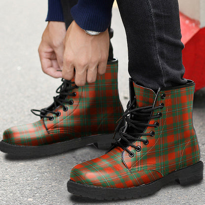 MacGregor Ancient Tartan Plaid Leather Boots