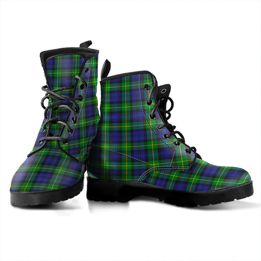 Gordon Modern Tartan Plaid Leather Boots