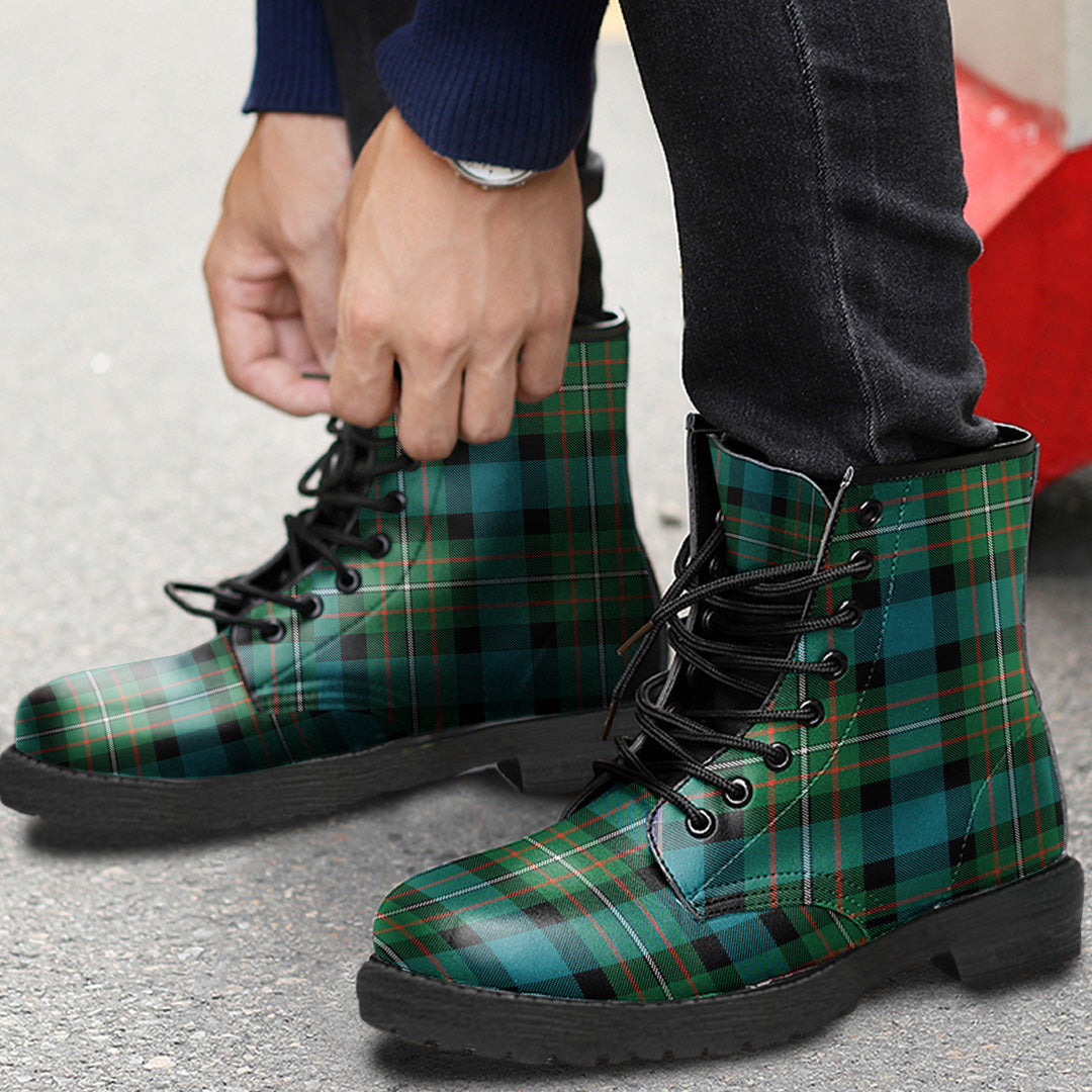 FERGUSON ANCIENT Tartan Plaid Leather Boots