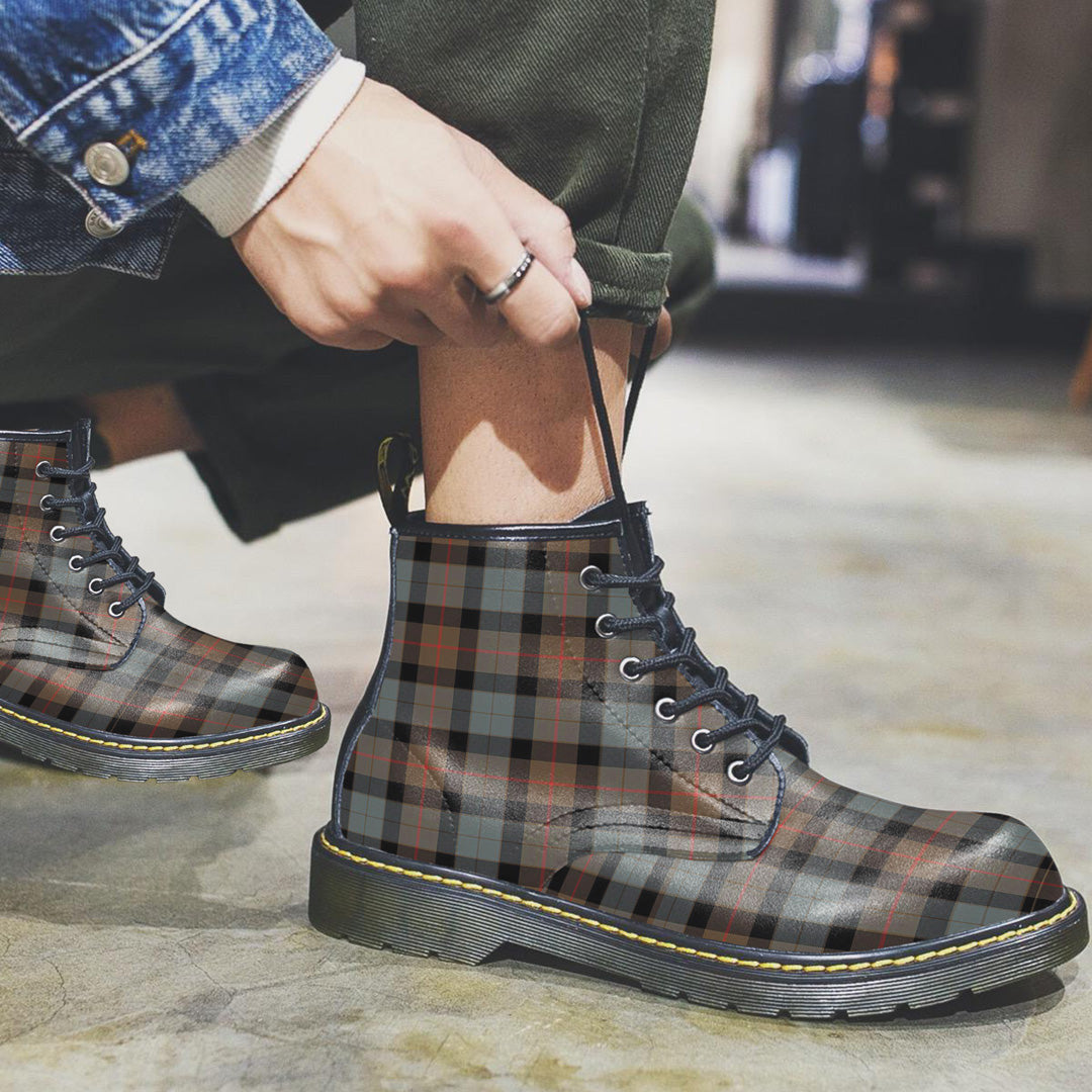 Gunn Weathered Tartan Plaid Leather Boots