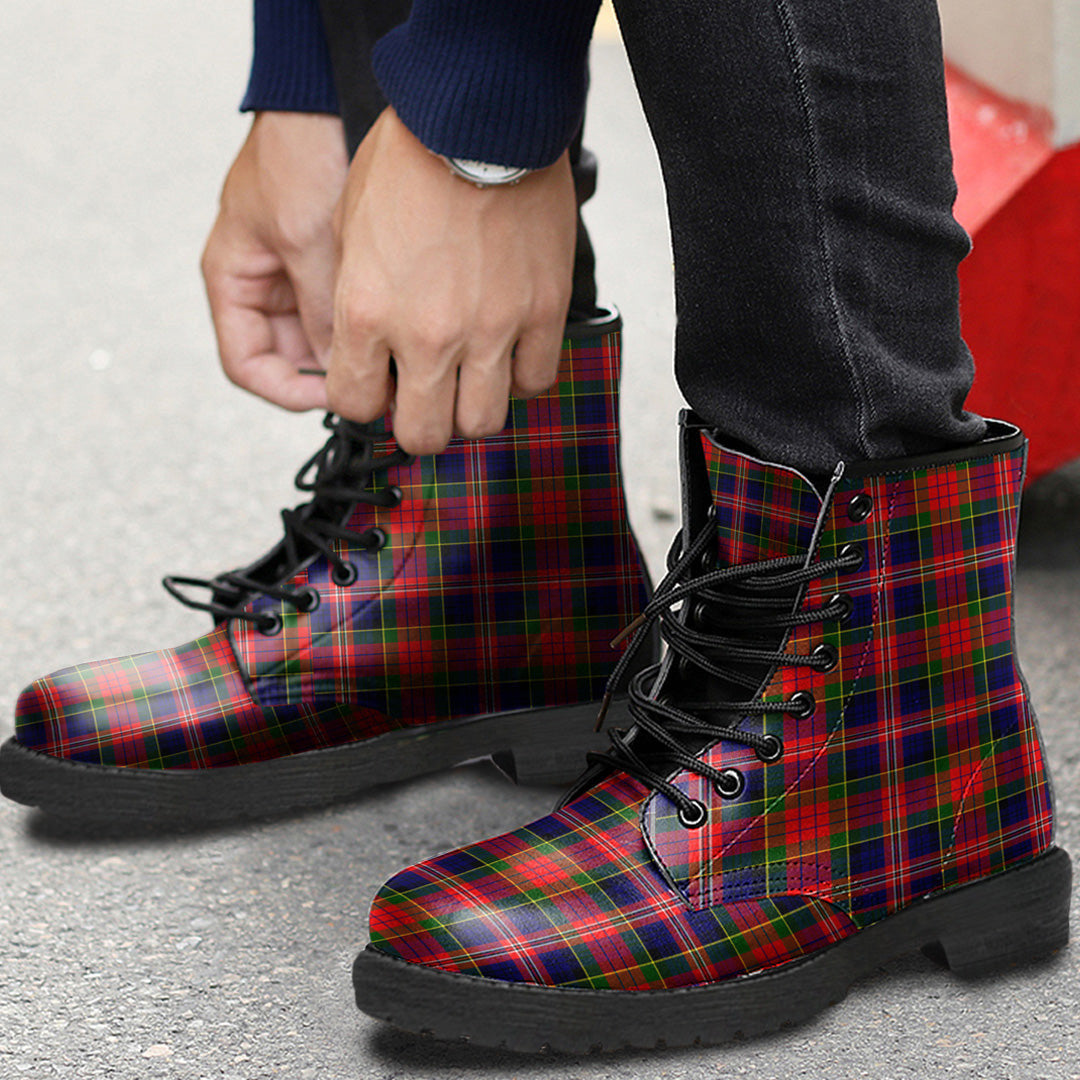 MacPherson Modern Tartan Plaid Leather Boots