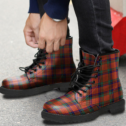 Nicolson Ancient Tartan Plaid Leather Boots