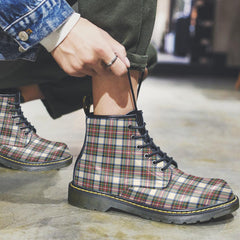 Stewart Dress Ancient Tartan Plaid Leather Boots