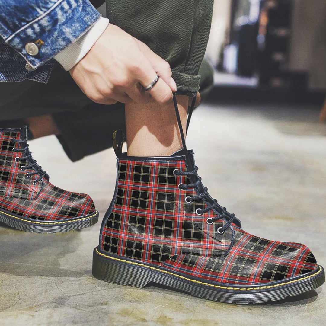 Norwegian Night Tartan Plaid Leather Boots