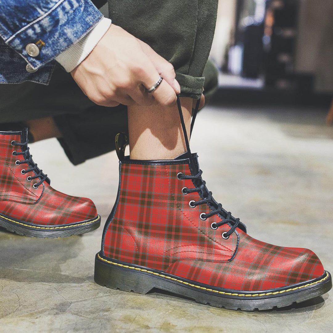 Grant Weathered Tartan Plaid Leather Boots