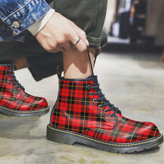 Wallace Hunting Red Tartan Plaid Leather Boots