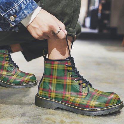 MacMillan Old Ancient Tartan Plaid Leather Boots