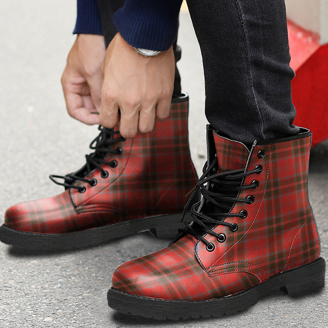 Grant Weathered Tartan Plaid Leather Boots