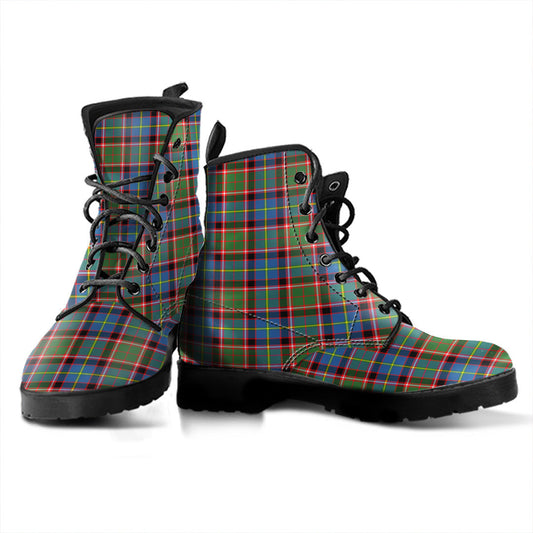 Stirling Bannockburn District Tartan Plaid Leather Boots