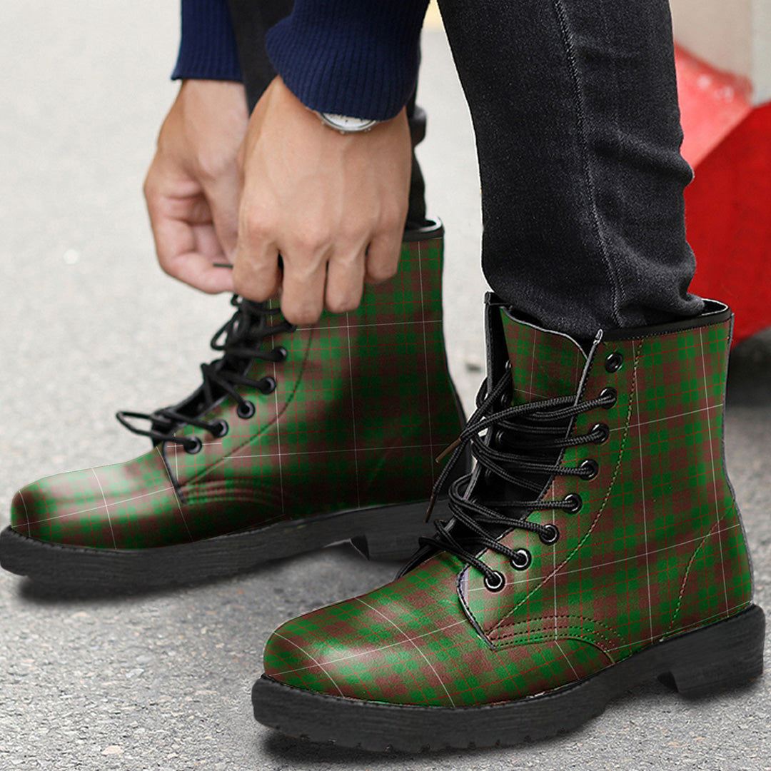 MacKinnon Hunting Modern Tartan Plaid Leather Boots