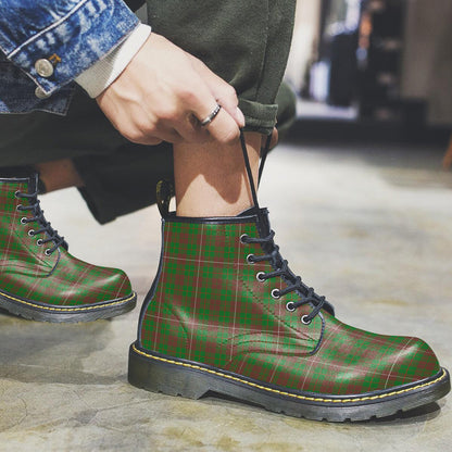 MacKinnon Hunting Modern Tartan Plaid Leather Boots