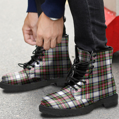 Stewart Dress Modern Tartan Plaid Leather Boots