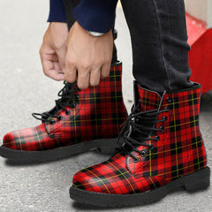 Wallace Hunting Red Tartan Plaid Leather Boots