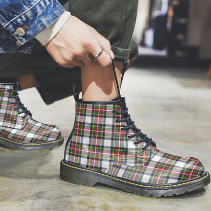 Stewart Dress Modern Tartan Plaid Leather Boots