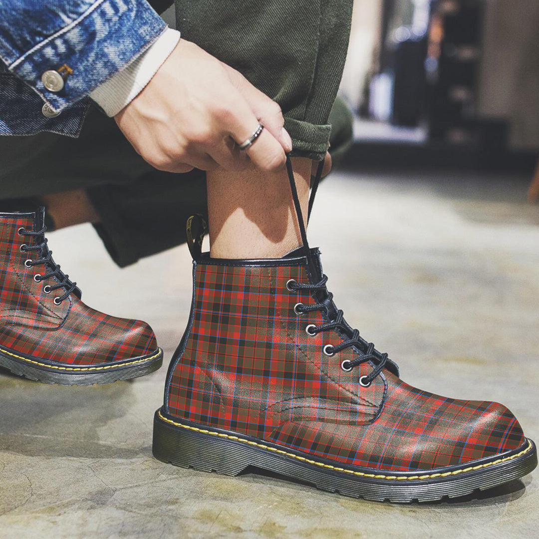 Cumming Hunting Weathered Tartan Plaid Leather Boots