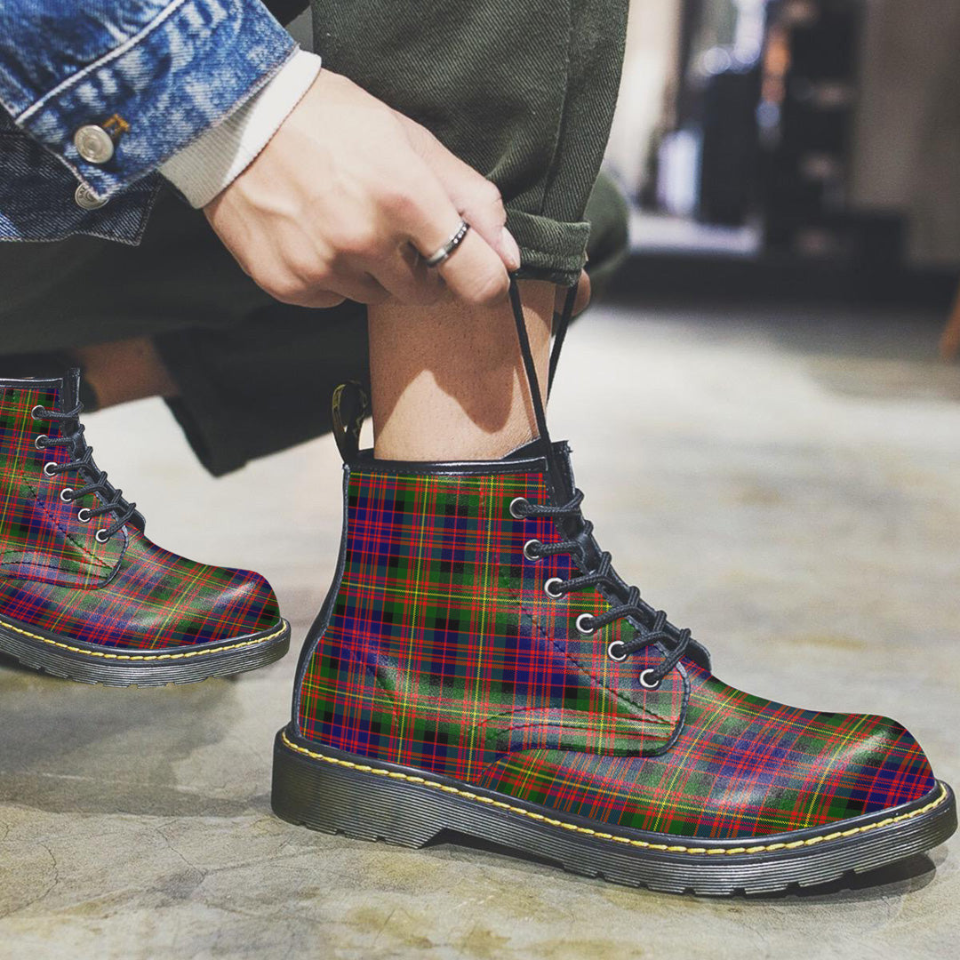 Carnegie Modern Tartan Plaid Leather Boots