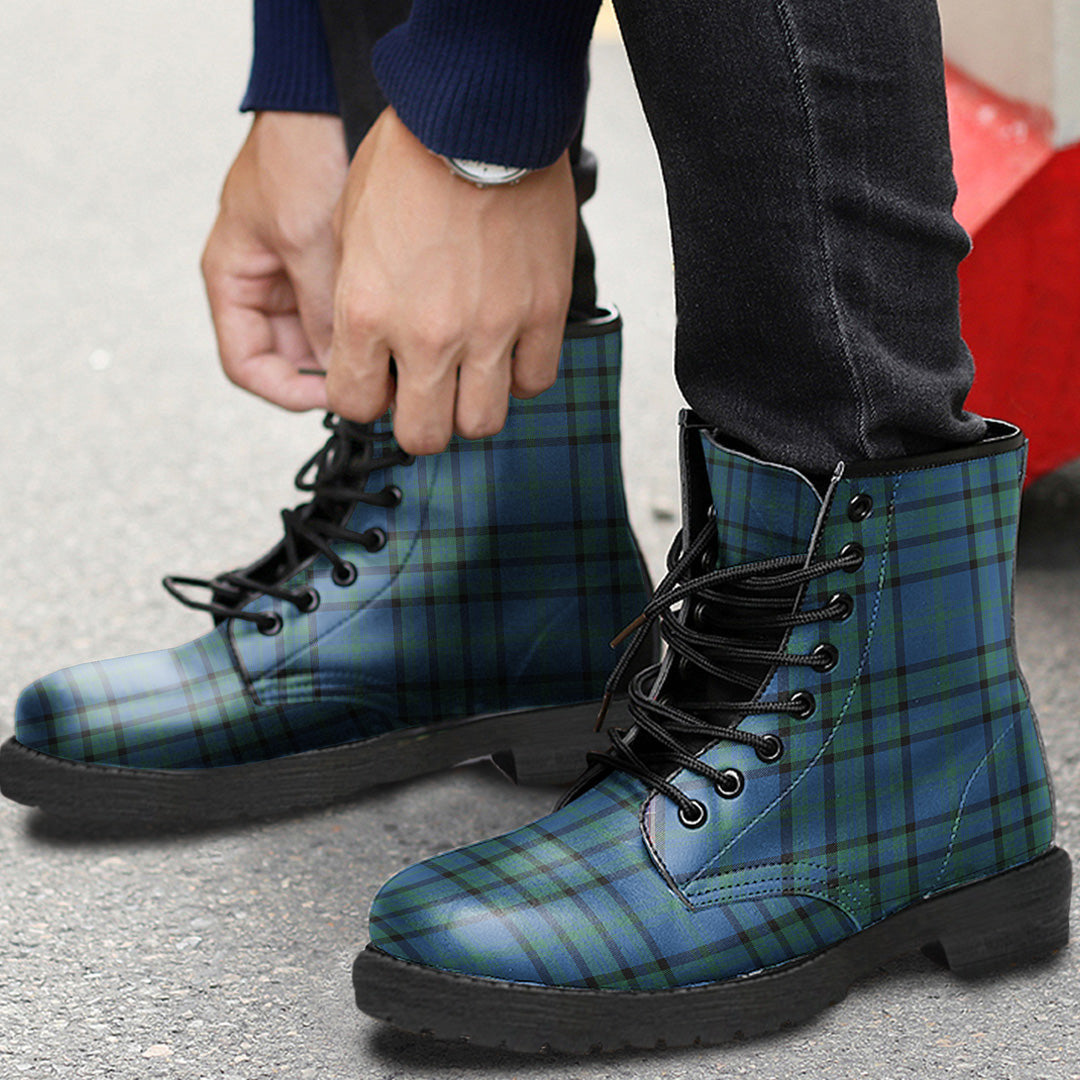 Matheson Hunting Ancient Tartan Plaid Leather Boots