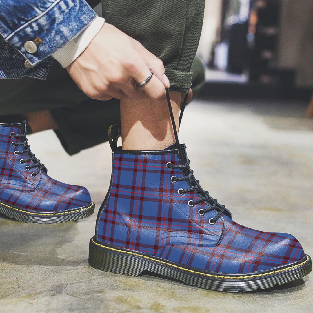 Elliot Modern Tartan Plaid Leather Boots