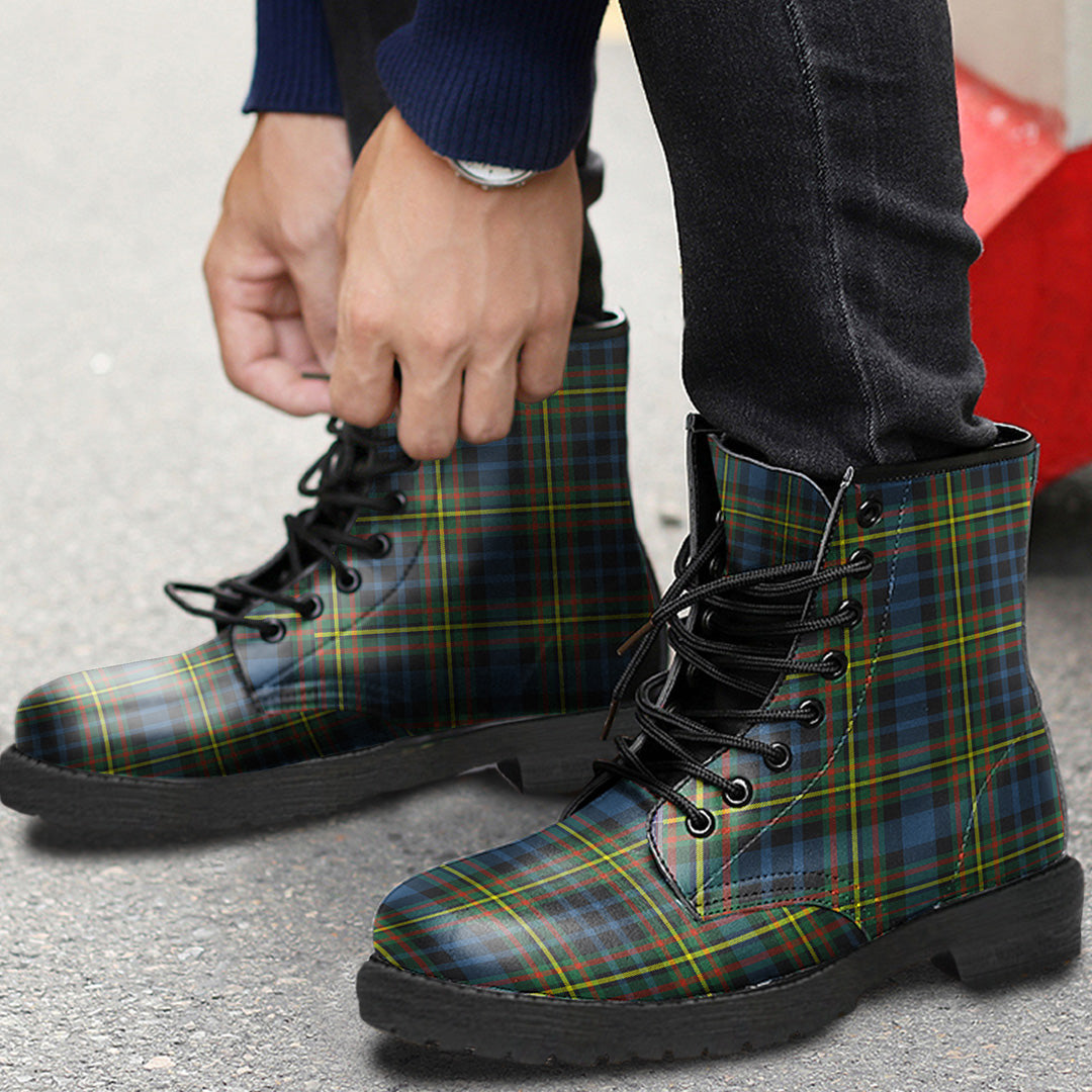 MacLellan Ancient Tartan Plaid Leather Boots