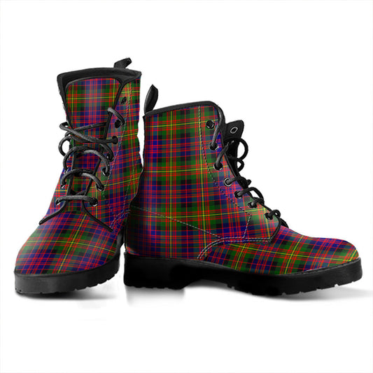 Carnegie Modern Tartan Plaid Leather Boots