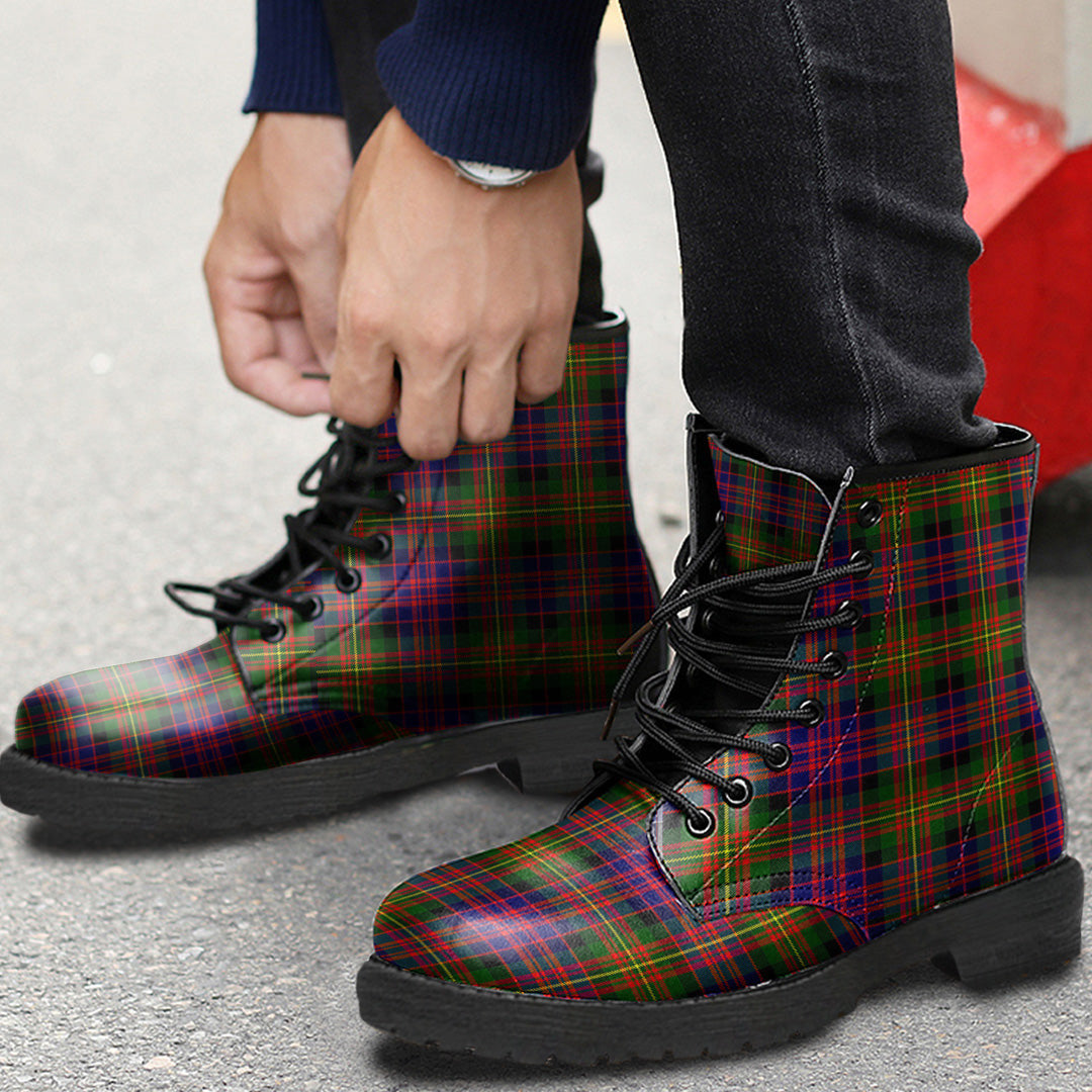 Carnegie Modern Tartan Plaid Leather Boots