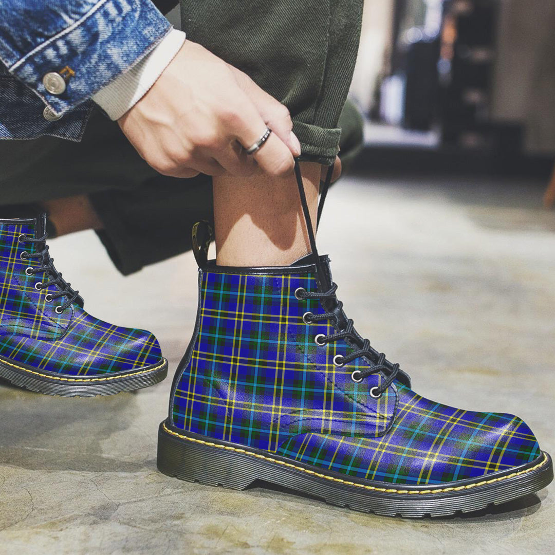 Weir Modern Tartan Plaid Leather Boots