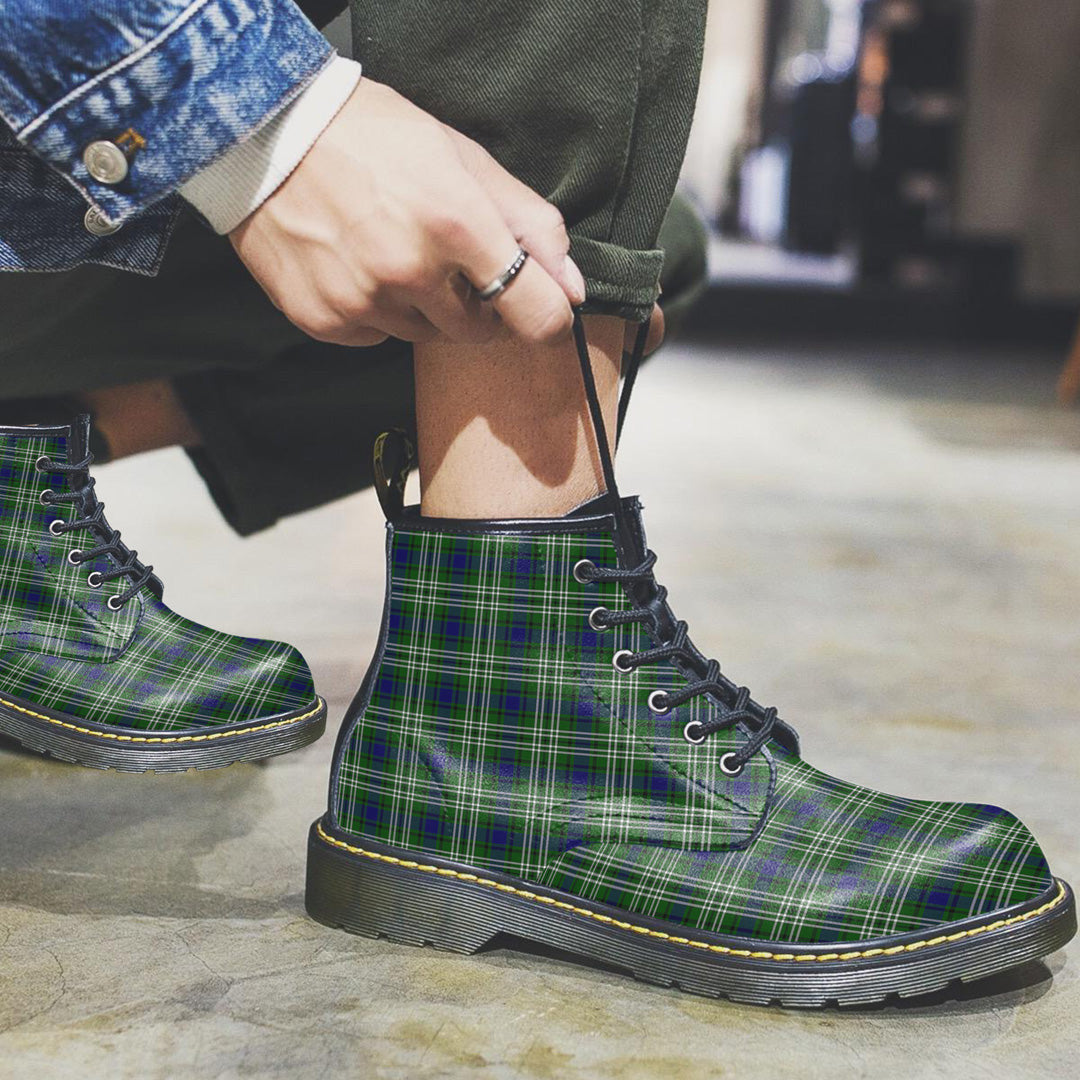 Tweedside District Tartan Plaid Leather Boots