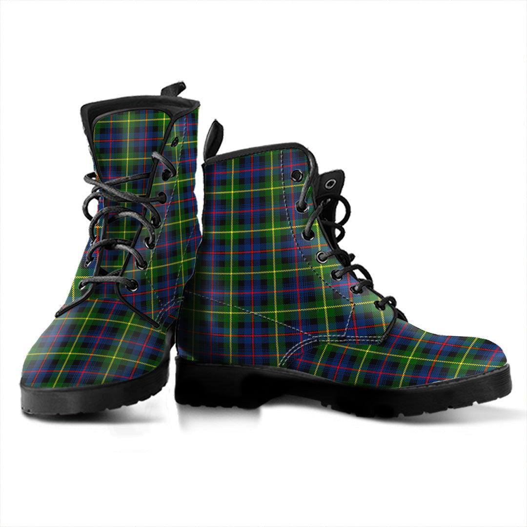 Farquharson Modern Tartan Plaid Leather Boots