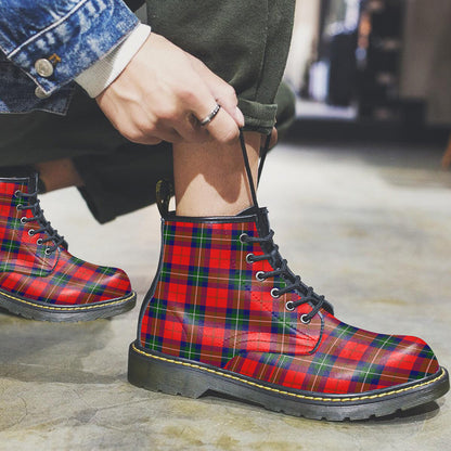 Ruthven Modern Tartan Plaid Leather Boots