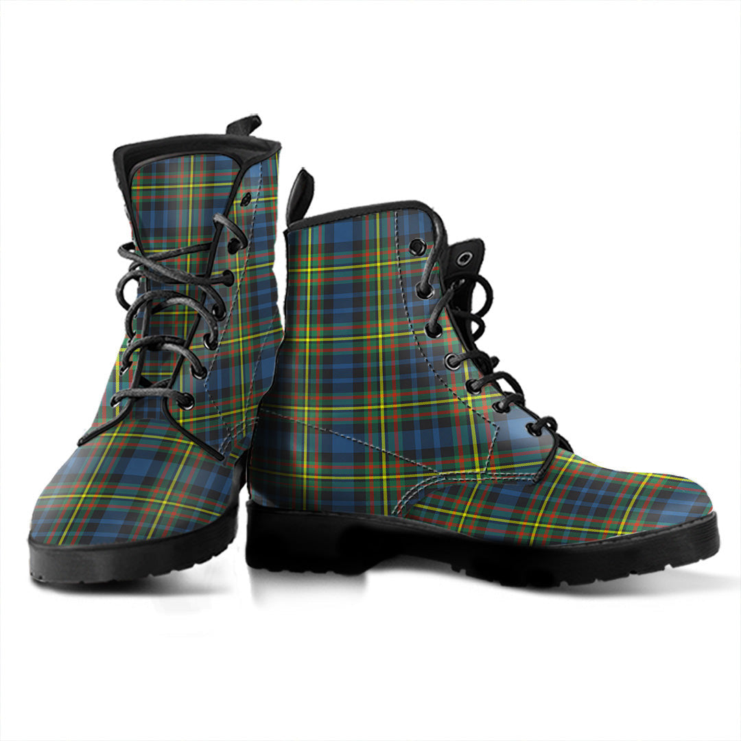 MacLellan Ancient Tartan Plaid Leather Boots