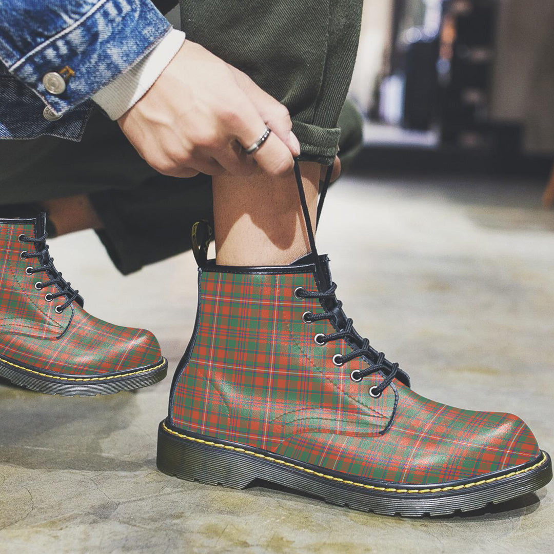 MacKinnon Ancient Tartan Plaid Leather Boots