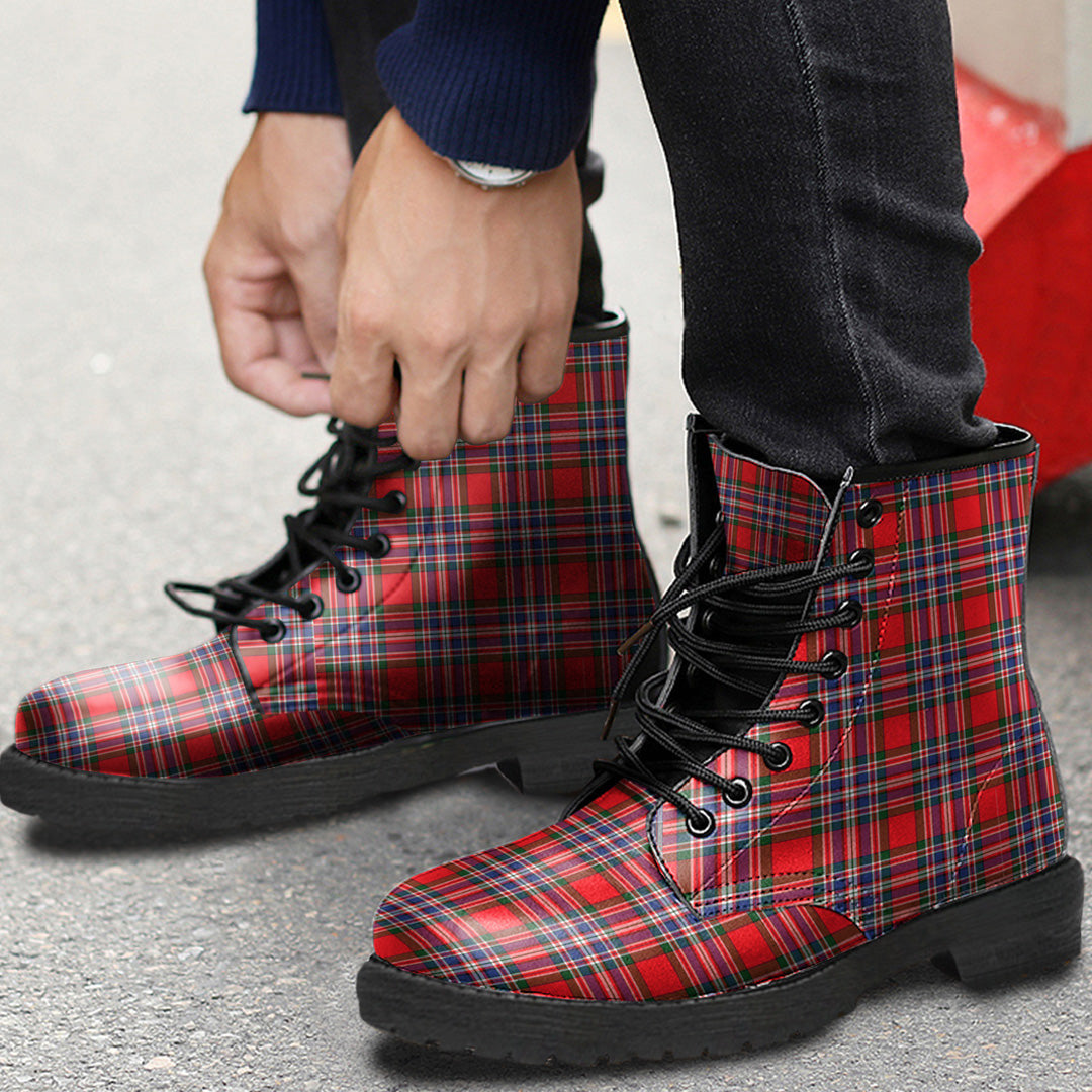 MacFarlane Modern Tartan Plaid Leather Boots